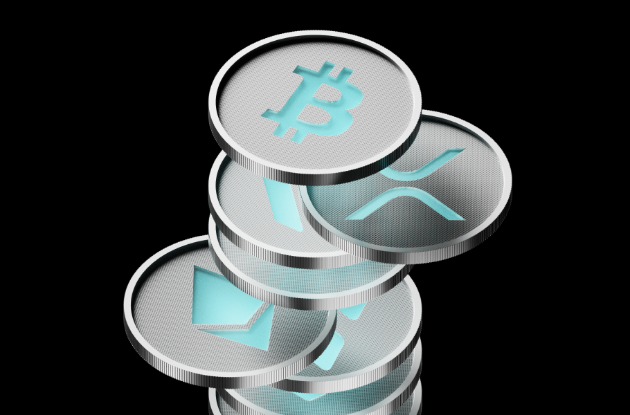 Metallic coins with symbols